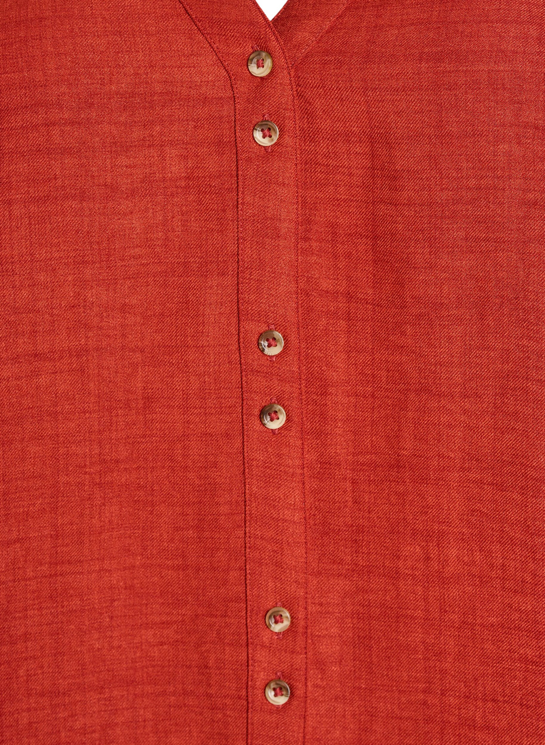 ZizziOverhemd blouse met V-hals en korte mouwen, Rood, Packshot image number 2