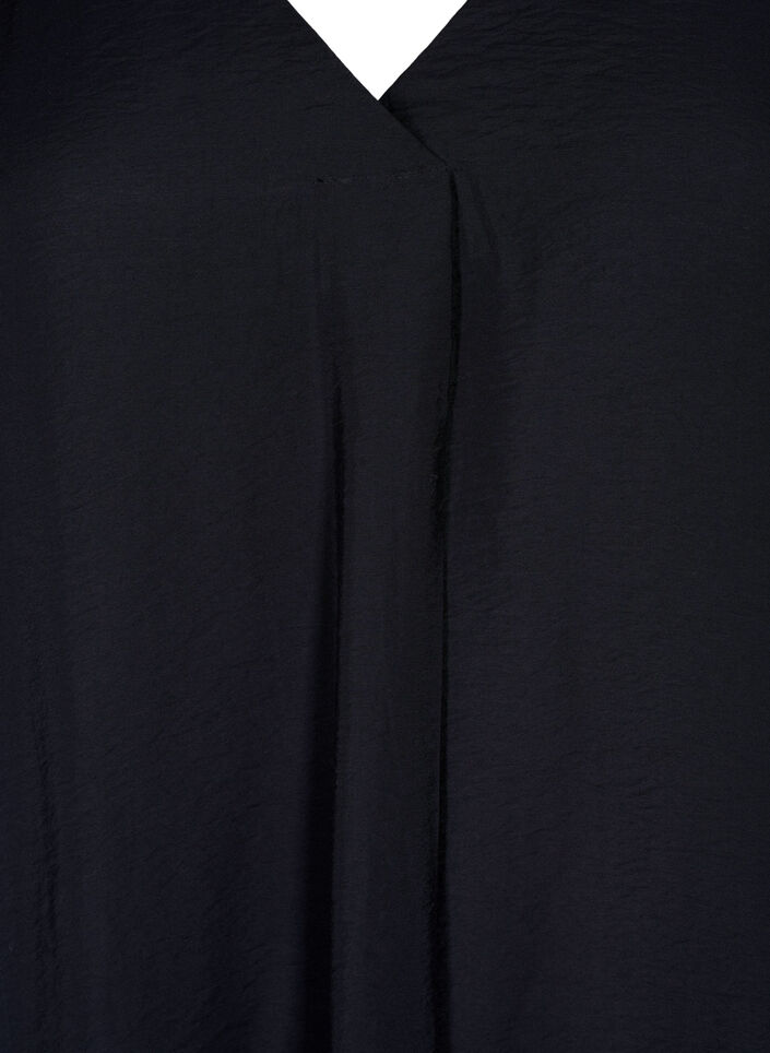 Jurk met V-hals van viscose, Zwart, Packshot image number 2