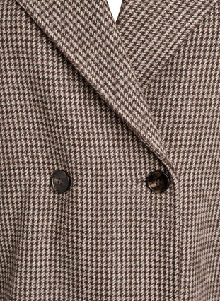 ZizziKorte blazer met dubbele rij knopen, Brown Check , Packshot image number 2