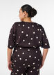 Polkadot viscose blouse met V-hals en striksluiting, Bruin, Model image number 2