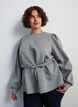 Blouse met strik en pofmouwen, Grijs, Model image number 3