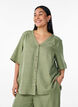 Overhemd blouse met V-hals en korte mouwen, Groen, Model image number 0