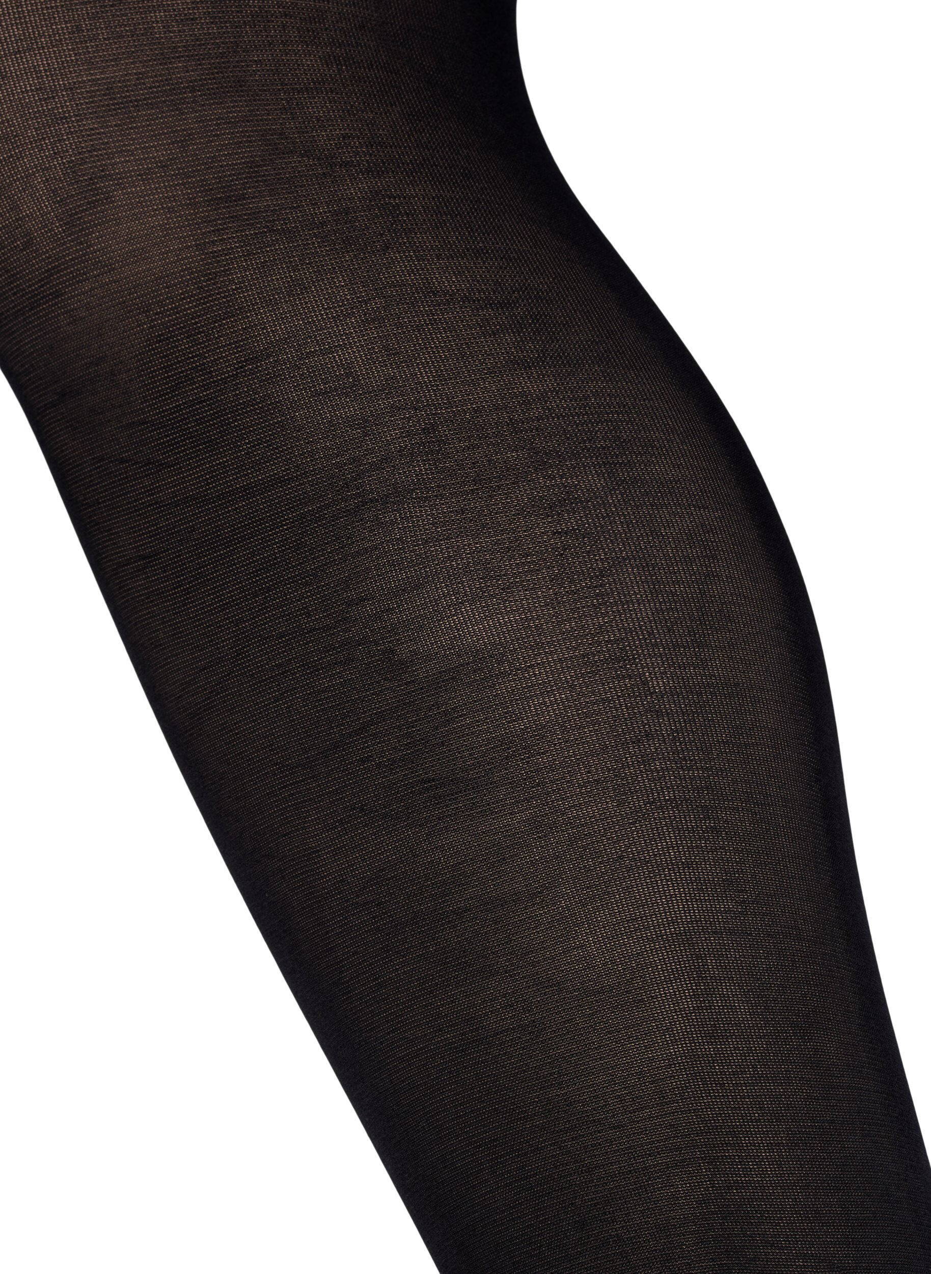 Zizzi2-pack panty's in 100 denier, Zwart, Packshot image number 3