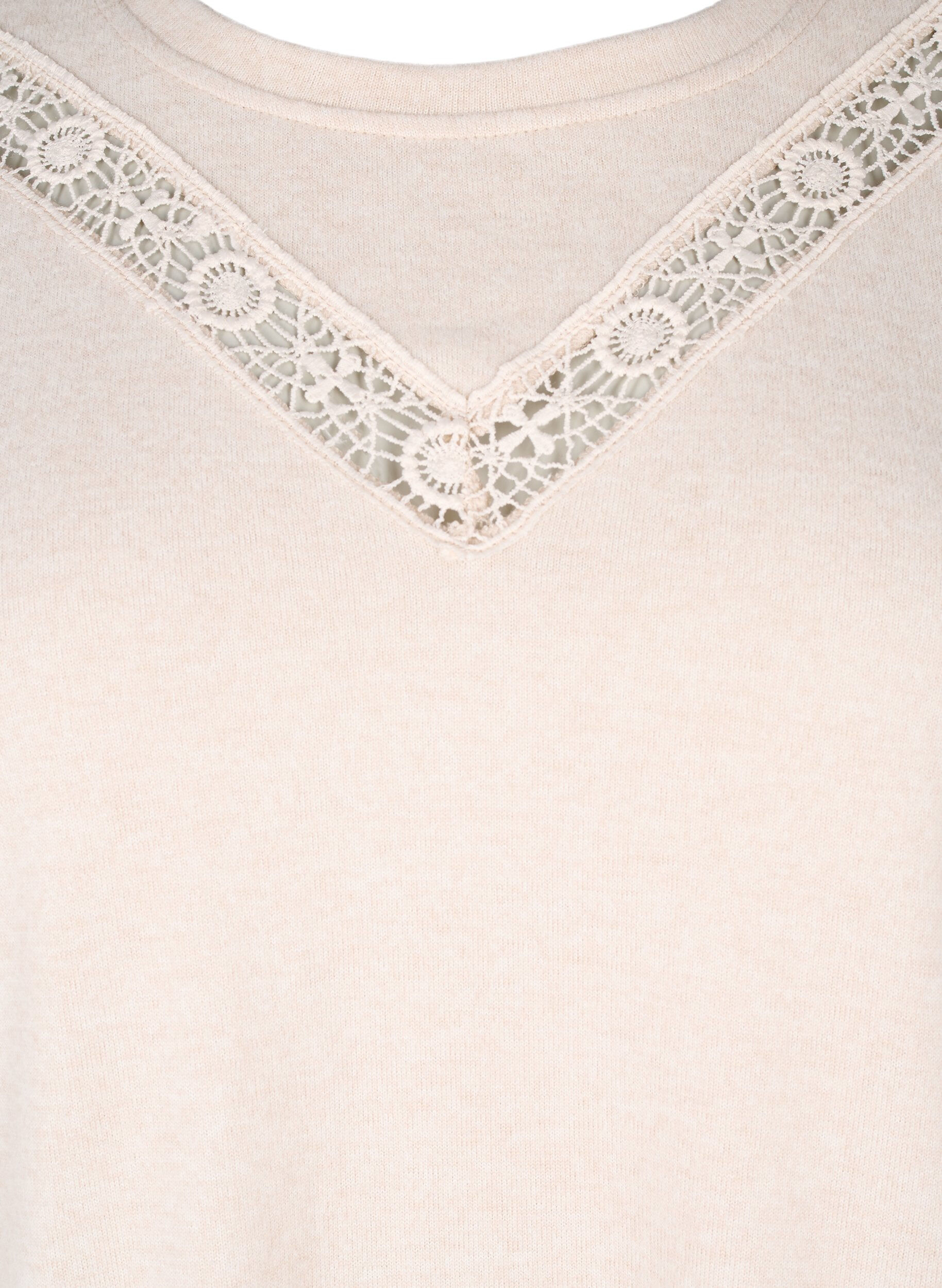 ZizziBlouse met geborduurde details en lange mouwen, Beige, Packshot image number 2