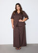 Blouse met krijtstreep, strasssteentjes en knopen, Bruin, Model image number 1