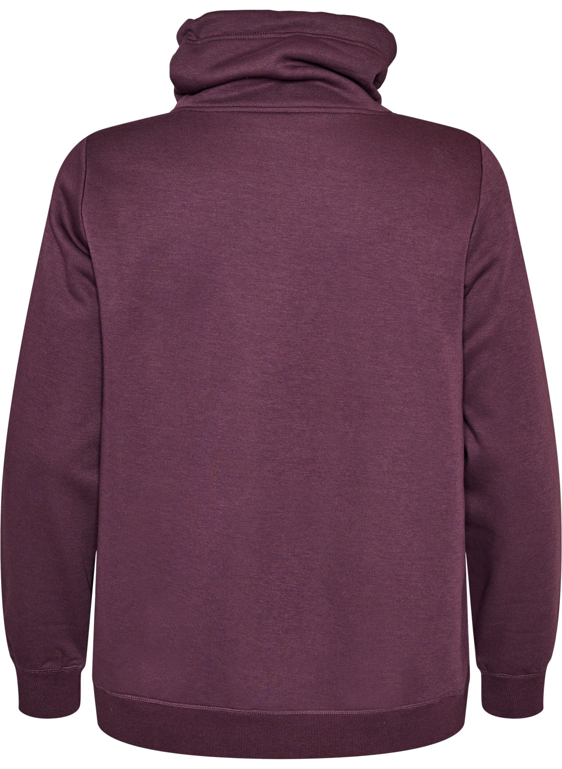 ZizziSweatshirt met hoge kraag en zakken, Paars, Packshot image number 1