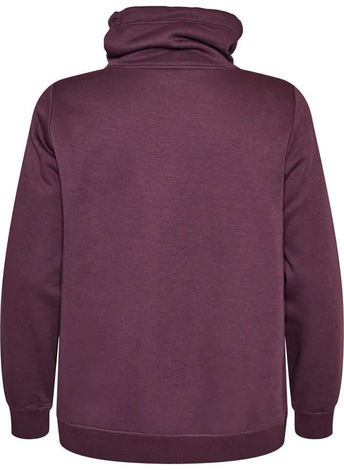 Sweatshirt met hoge kraag en zakken, Paars, Packshot image number 1