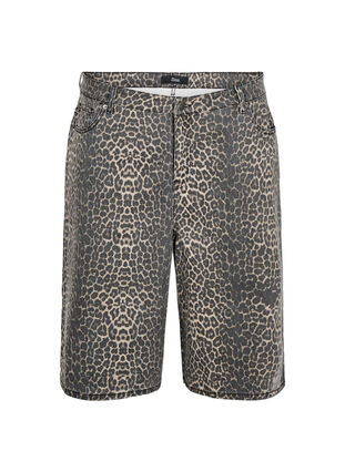 ZizziLuipaardprint denim bermuda shorts, Leopard, Packshot image number 0