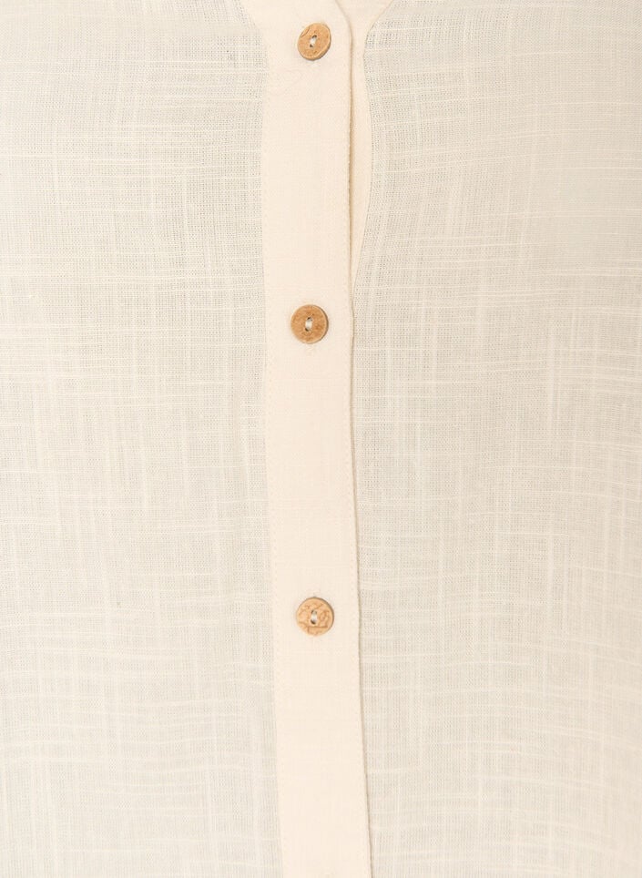 Katoenen blouse met een V-hals, Vanille, Packshot image number 2