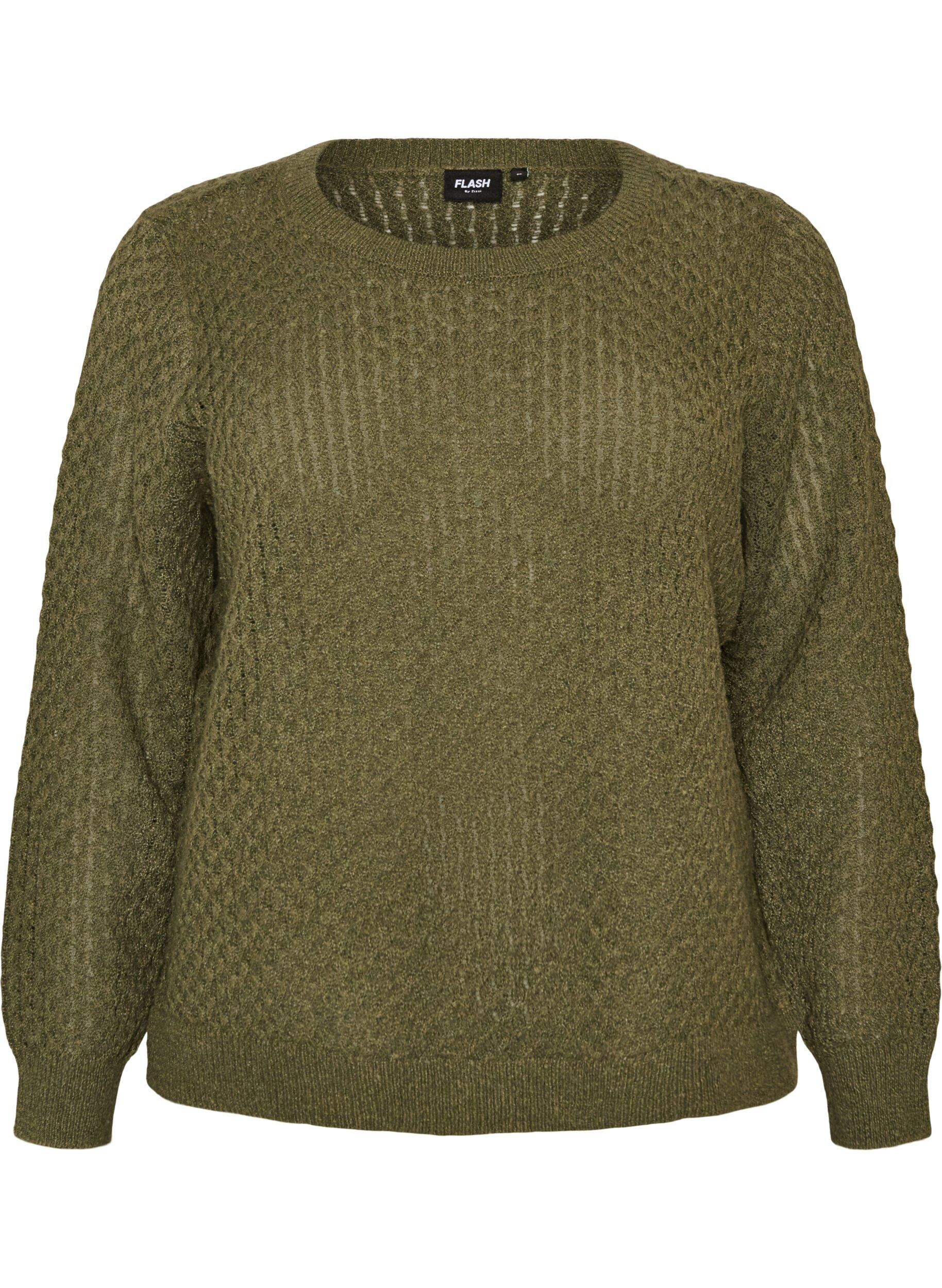 Gebreide blouse met een opengewerkt structuurpatroon