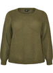 Gebreide blouse met een opengewerkt structuurpatroon, Groen, Packshot image number 0