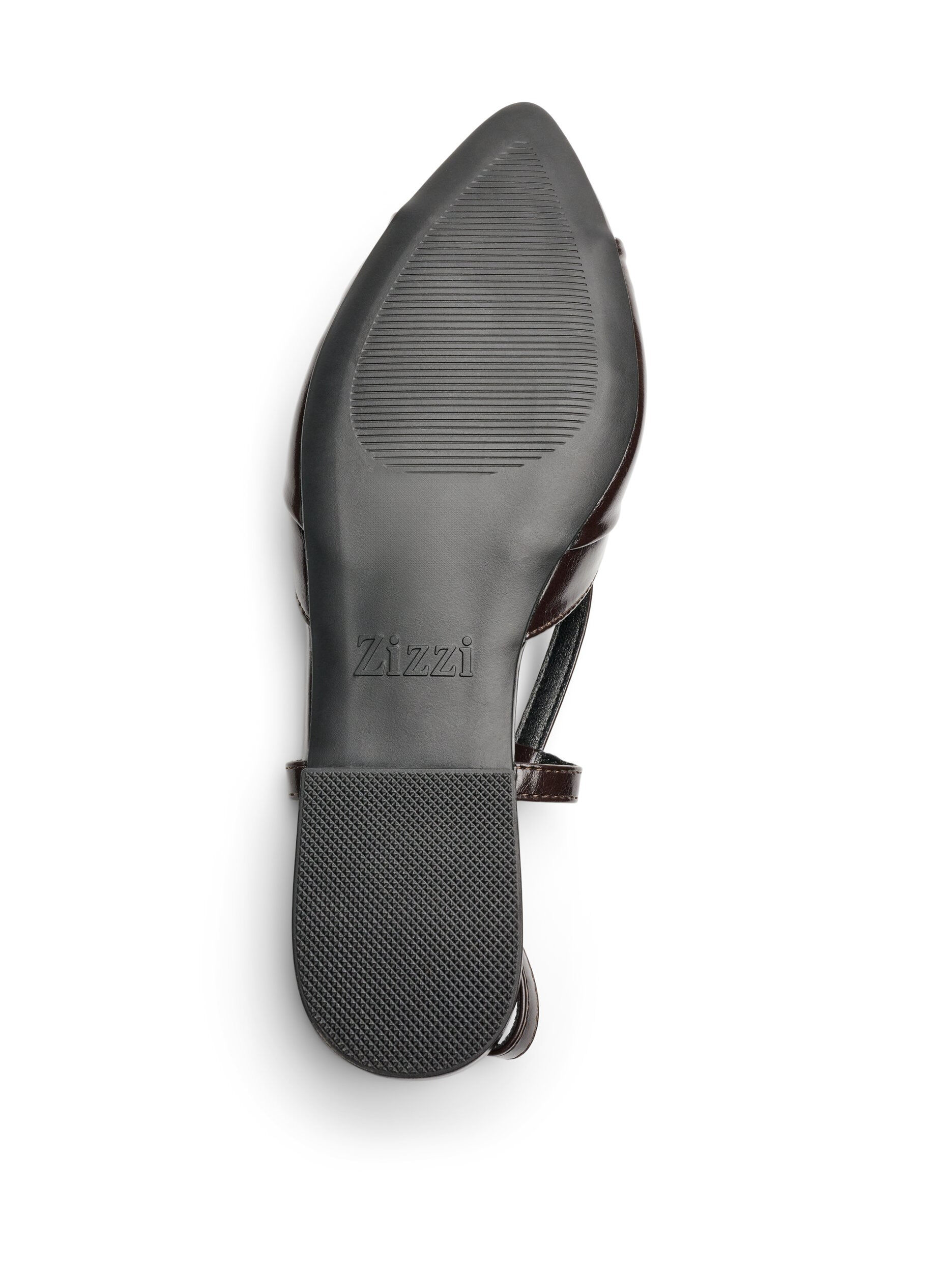 ZizziSlingback met strikdetail en lakuitstraling, Bruin, Packshot image number 4