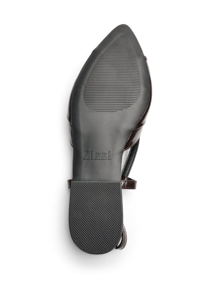 Slingback met strikdetail en lakuitstraling, Bruin, Packshot image number 4