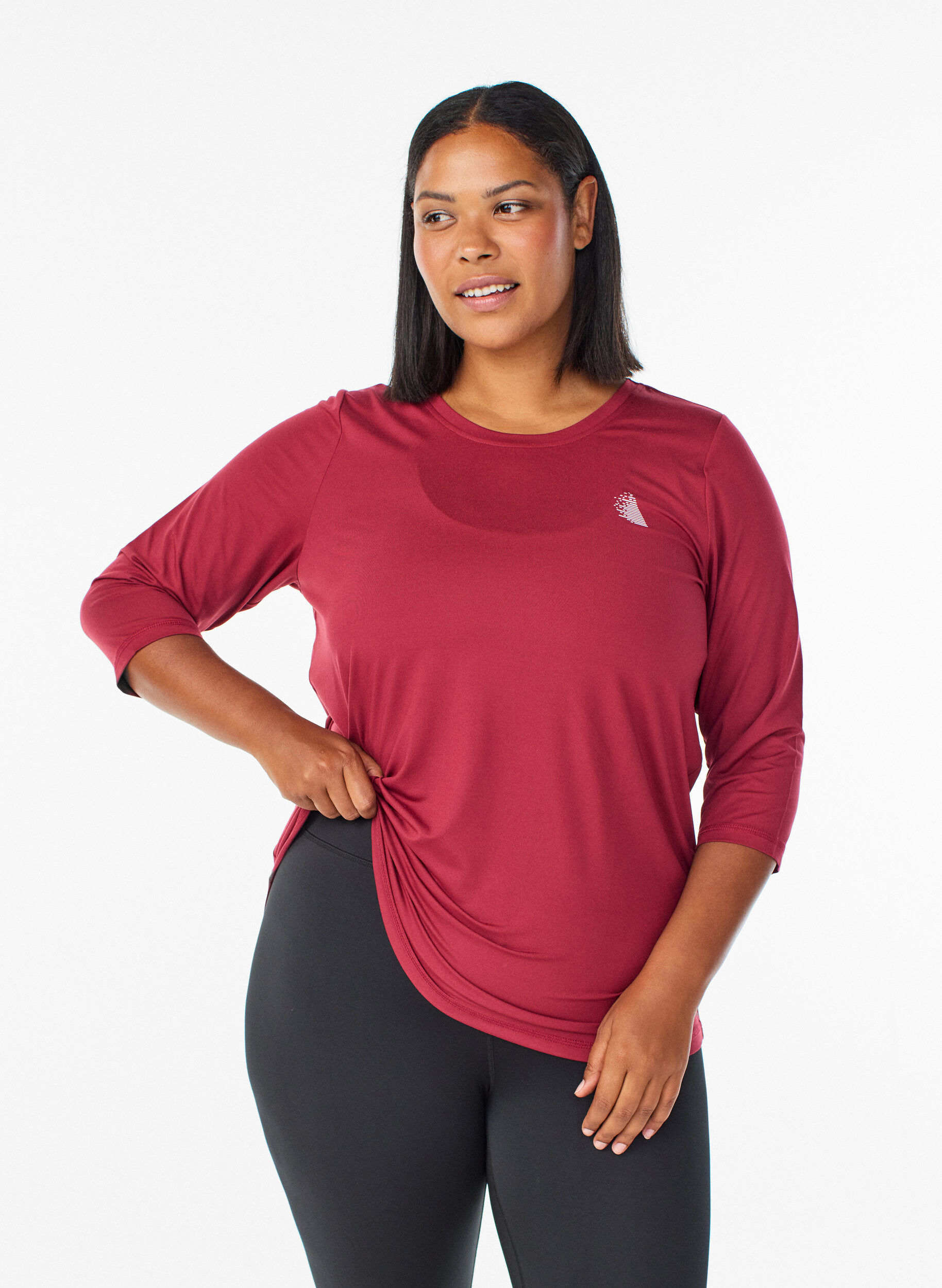 ZizziTraining blouse met 3/4 mouwen, Rood, Model image number 0