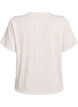 Blouse met korte mouwen en een golvende textuur, Beige, Packshot image number 1