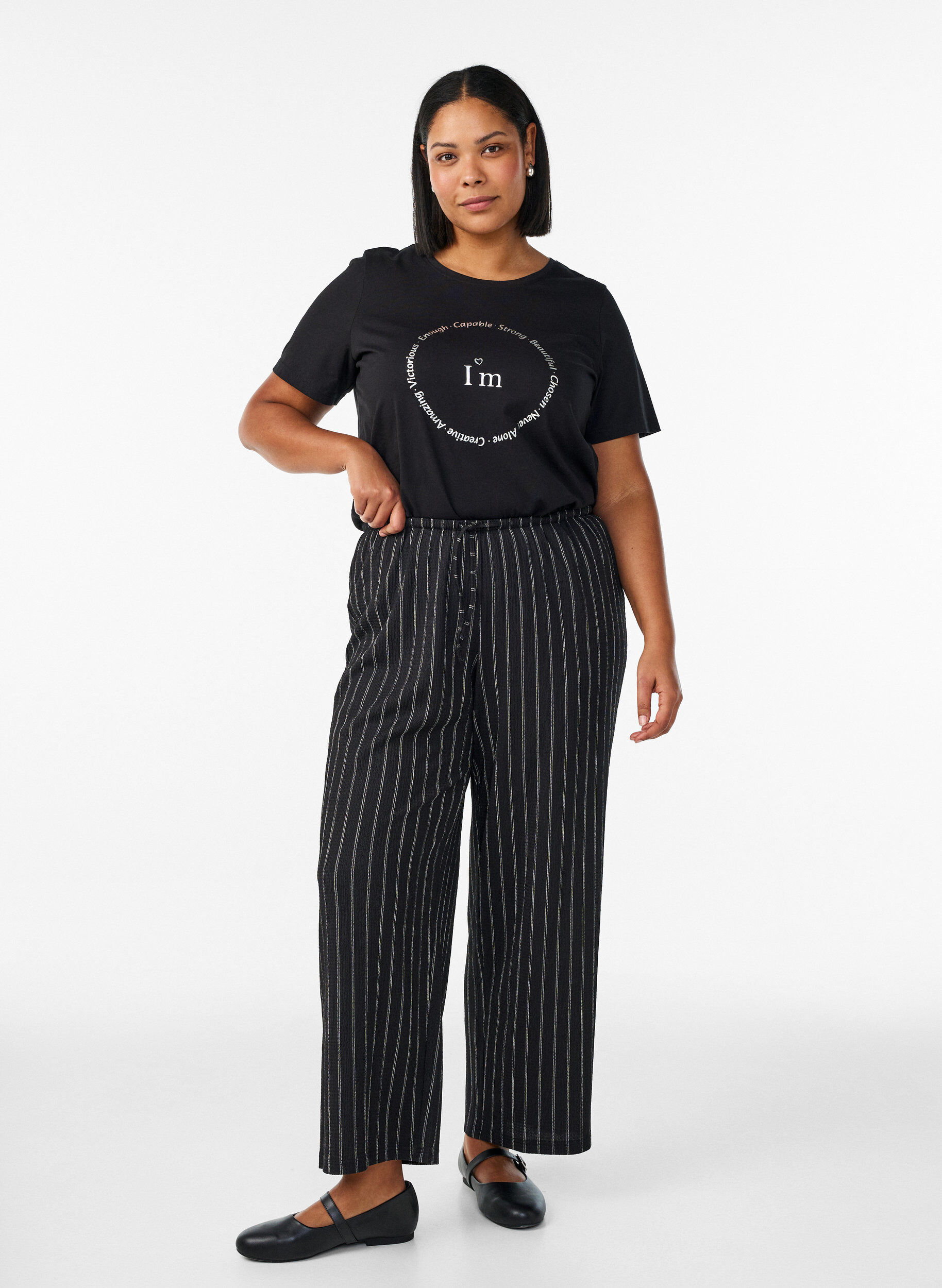 ZizziT-shirt met print, Zwart, Model image number 1