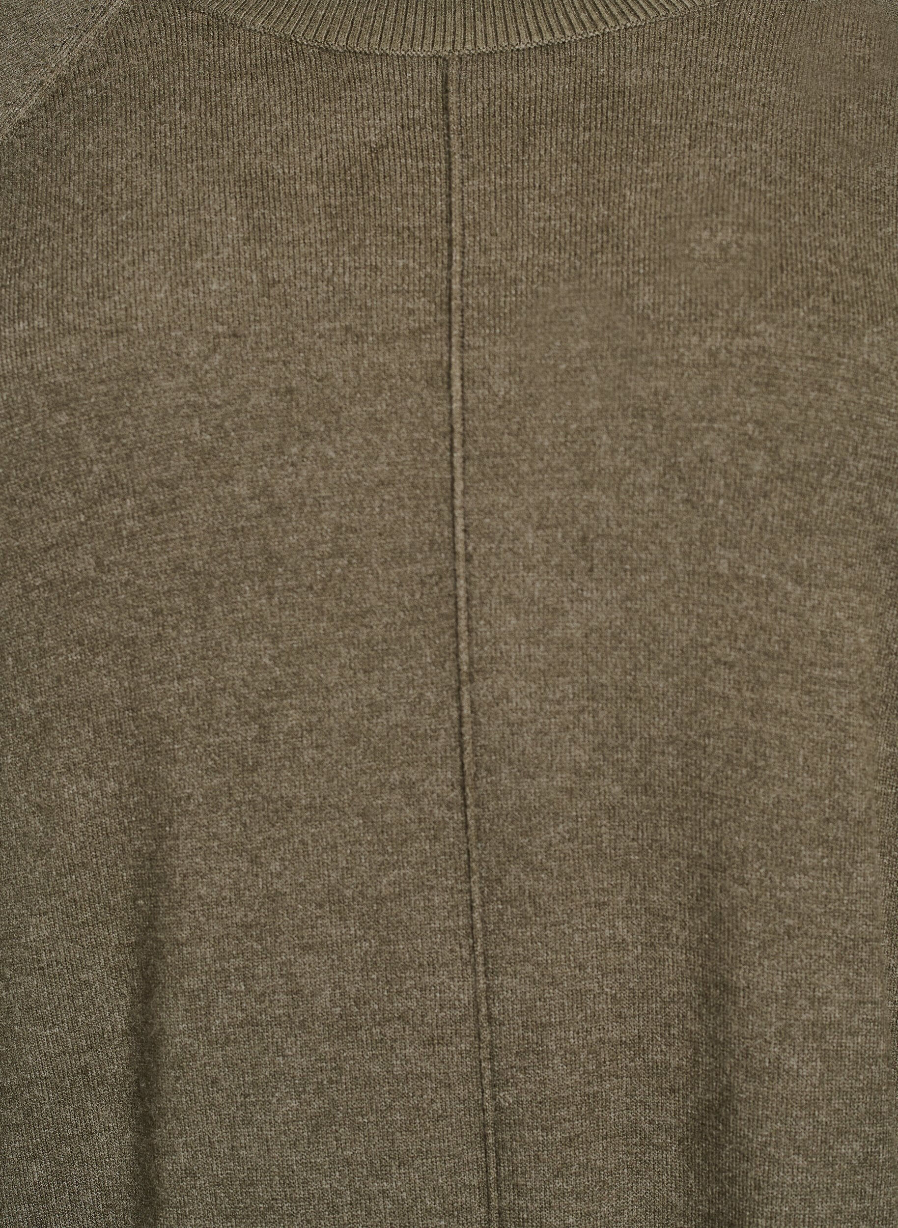 ZizziKorte gebreide jurk met raglanmouwen en een middennaad, Groen, Packshot image number 2