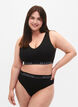 Katoenen G-string met normale taille, Zwart, Model image number 0