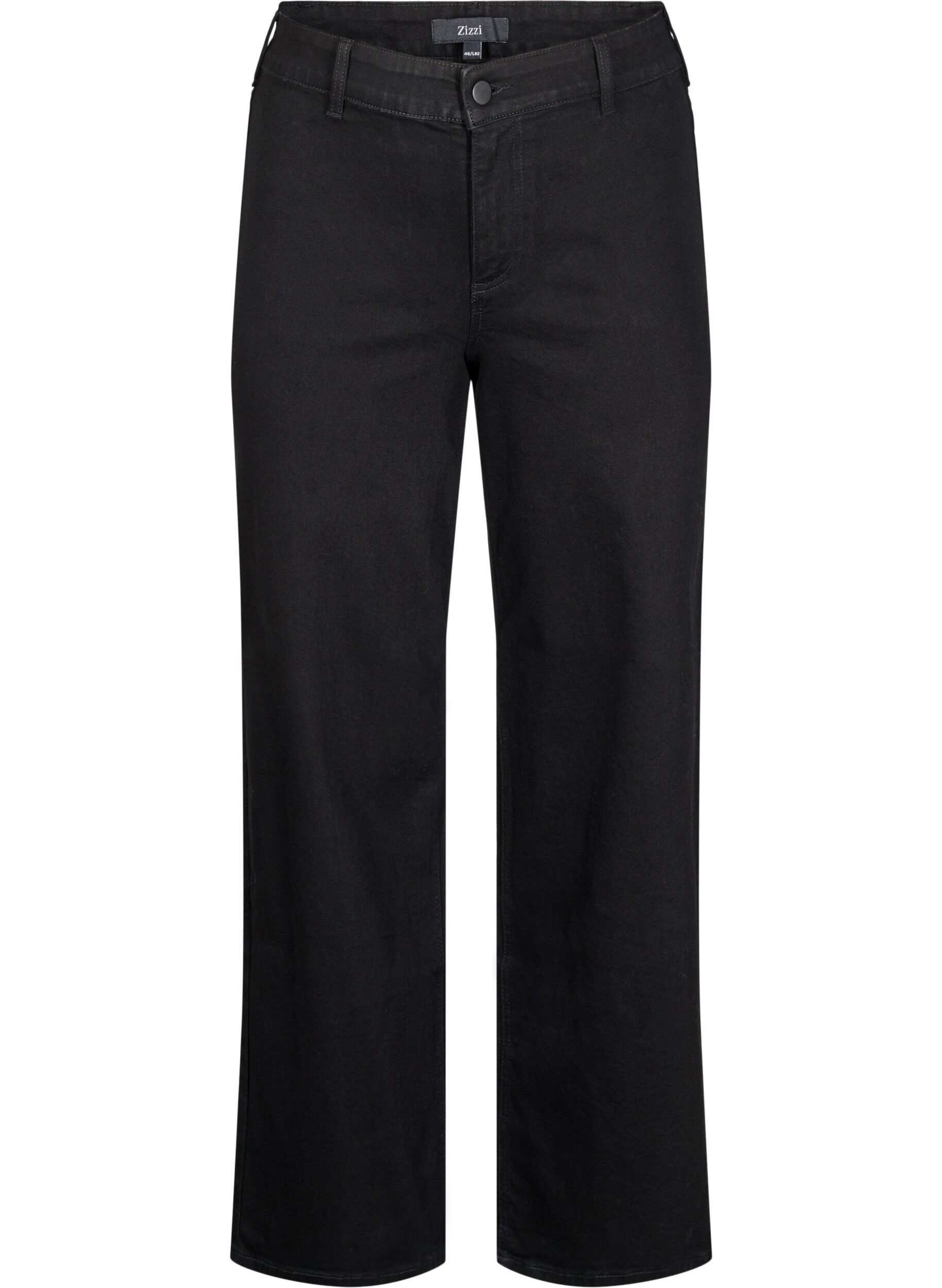 Jeans met hoge taille en wijde pijpen