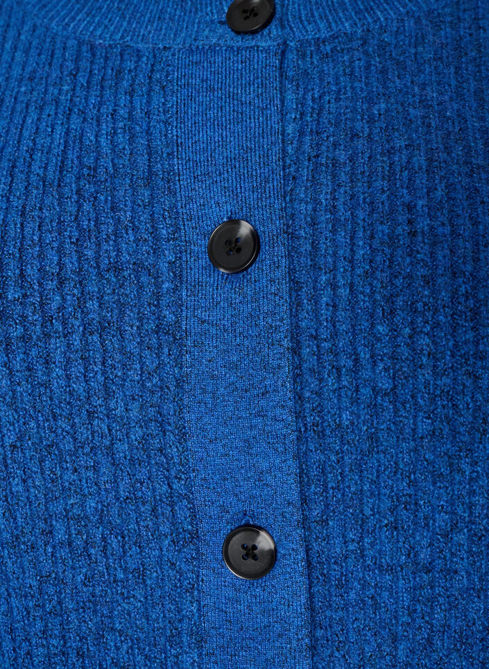 Geribde cardigan met knopen, Blauw, Packshot image number 2
