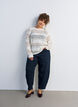 Kanten blouse met lange mouwen, Vanille, Model image number 1