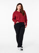 Gebreide blouse met ronde hals, Rood, Model image number 1