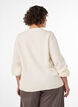 Cardigan in zacht breisel met goudkleurige knopen, Vanille, Model image number 2