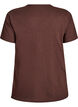 T-shirt met knoopdetail, Bruin, Packshot image number 1