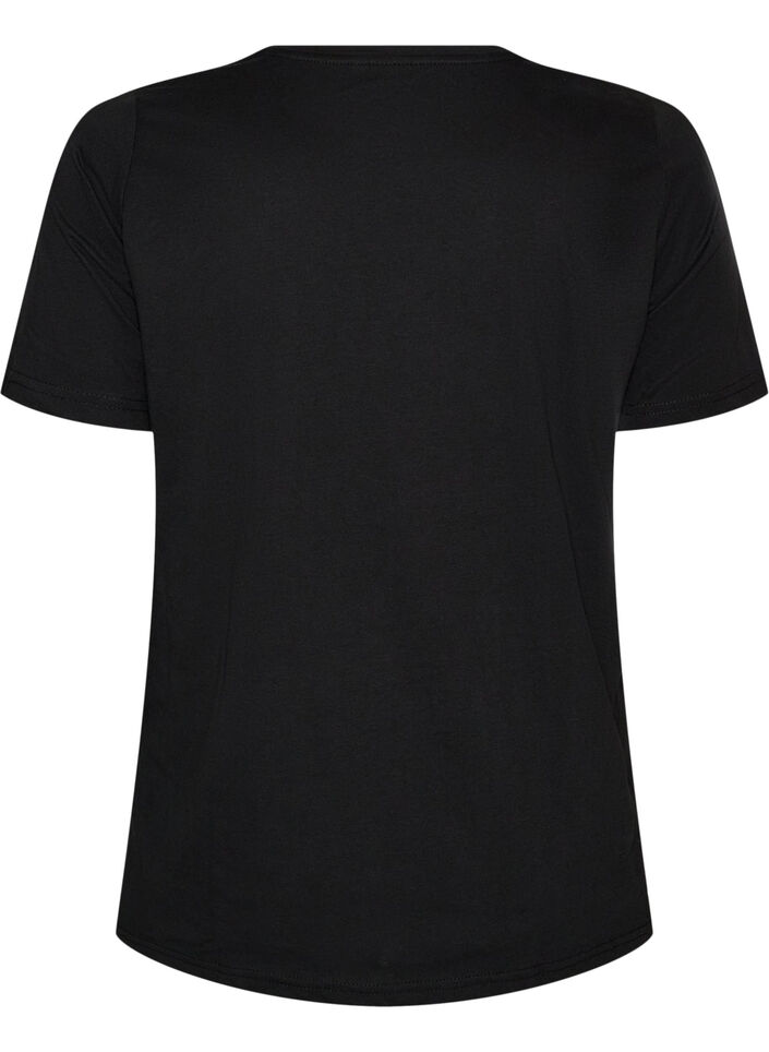T-shirt met motief, Zwart, Packshot image number 1