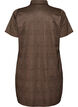 Korte geruite jurk met een overhemdkraag, Bruin, Packshot image number 1