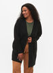Gevlekt gebreid vest met zakken, Grijs, Model image number 0