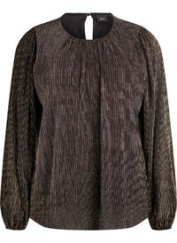 Partyblouse met glitterstrepen en lange mouwen, Zwart Partyblouse met glitterstrepen en lange mouwen