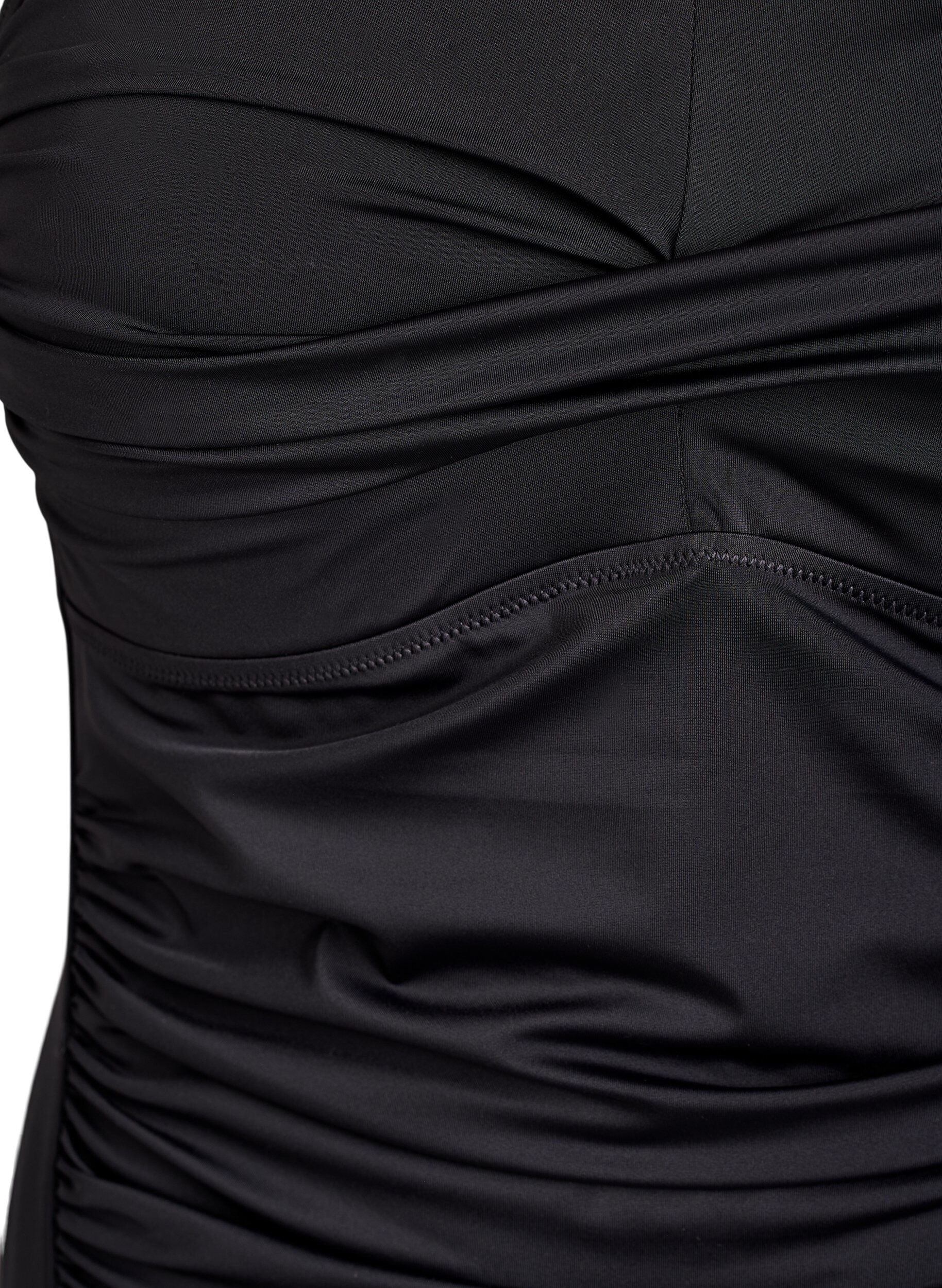 Zizzi Maillot de bain bandeau avec drap&eacute; et bonnets rembourr&eacute;s, Noir, Packshot image number 2