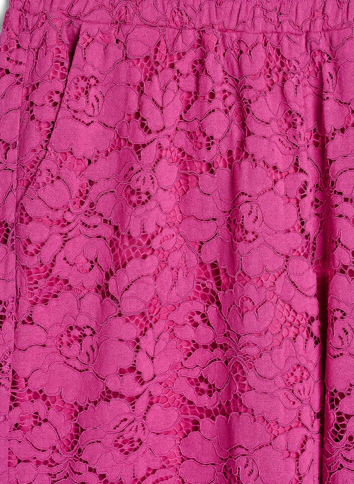 Kanten broek met hoge taille en zakken, Purple Orchid, Packshot