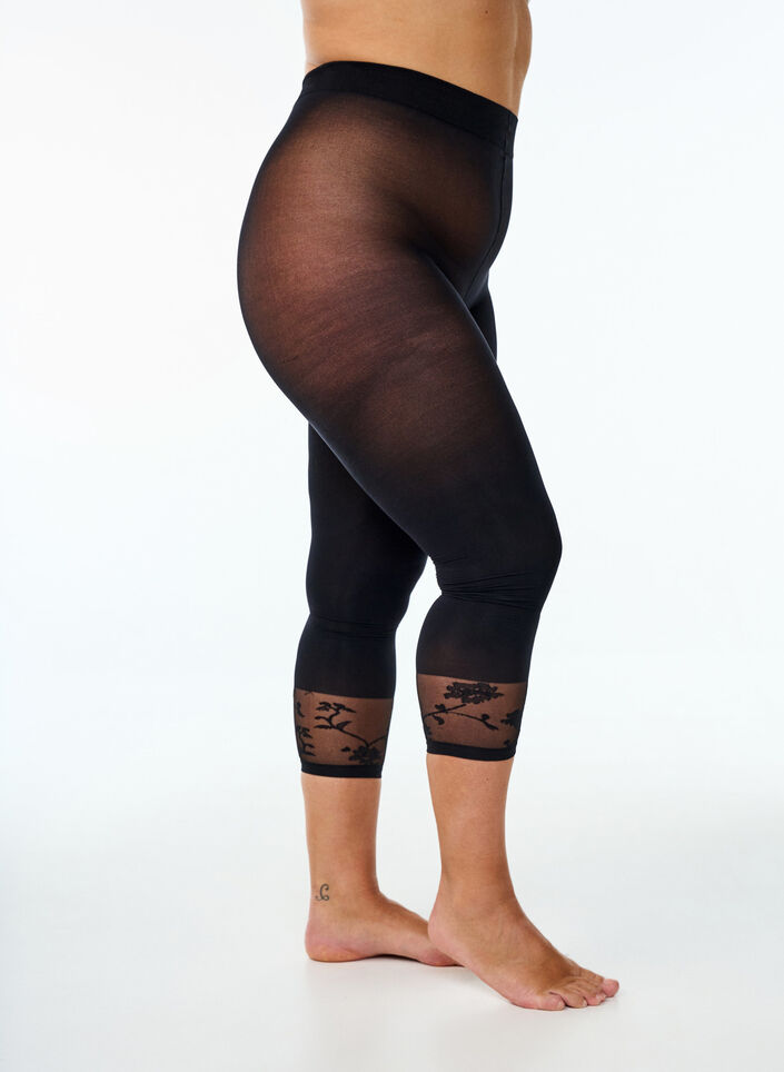 50 denier panties met kanten zoom, Zwart, Packshot image number 0