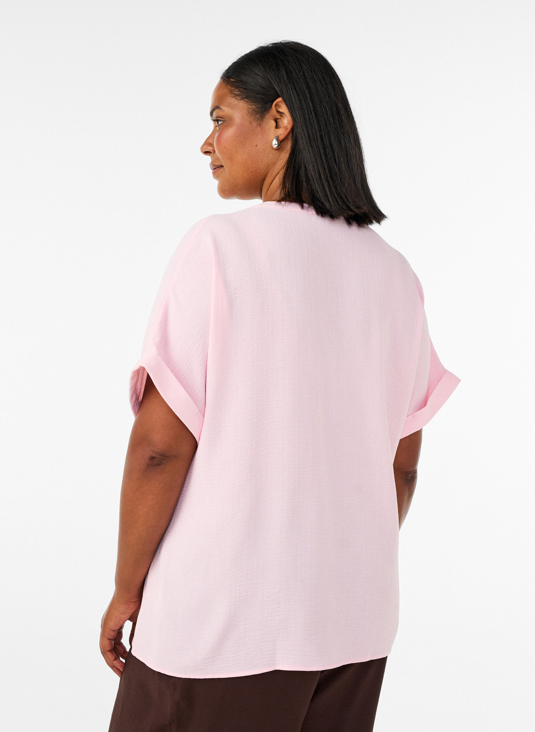 ZizziLuchtige blouse met korte mouwen, Roze, Model image number 2