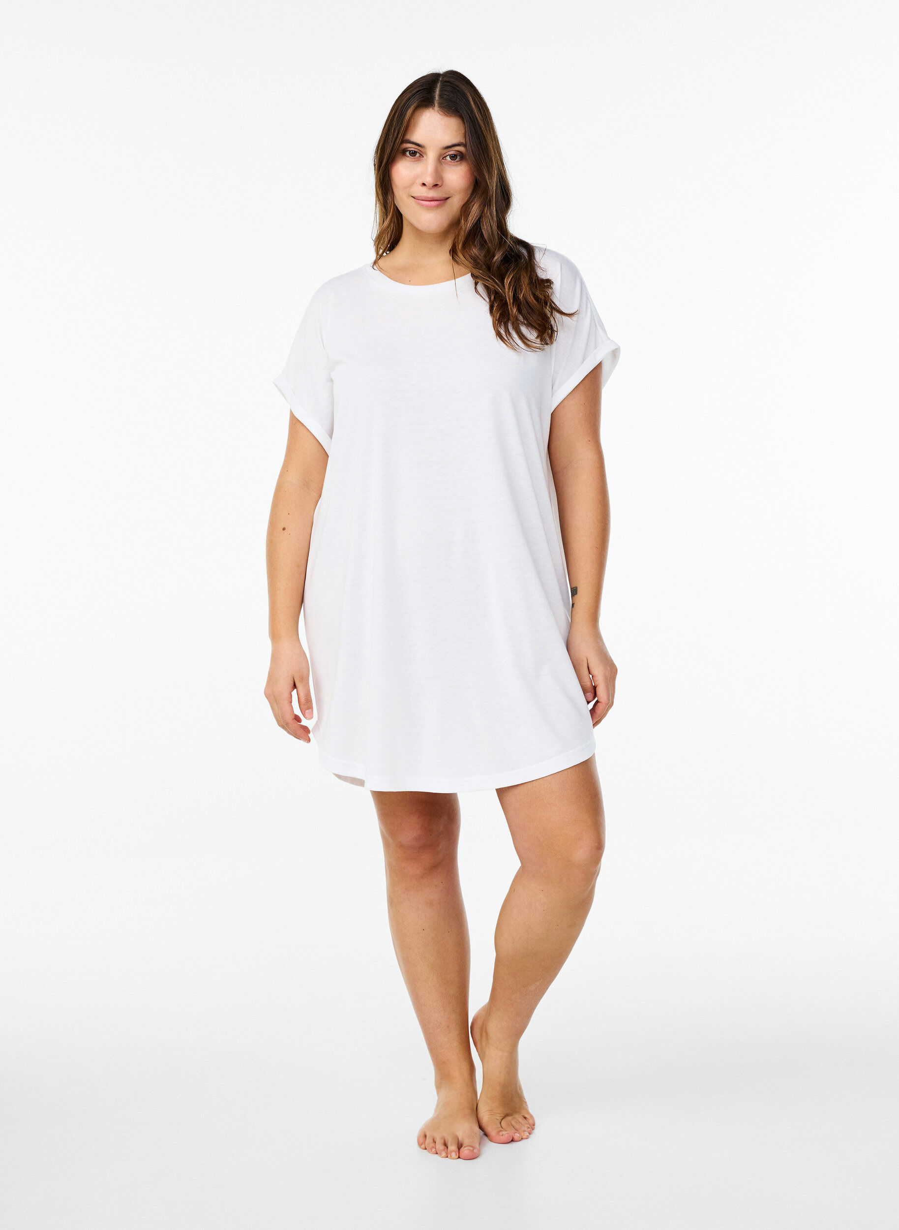 ZizziNachthemd met korte mouwen en tekstprint, , Model image number 1