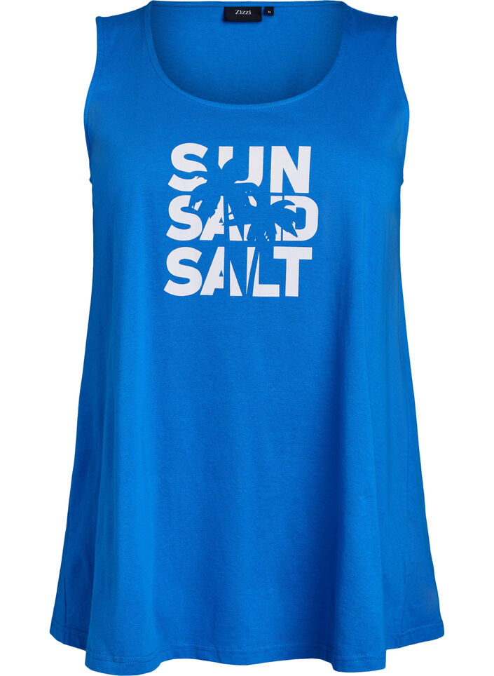 Katoenen top met a-vorm, Blauw, Packshot image number 0