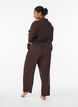 Geribde jersey broek met een hoge taille, Bruin, Model image number 1