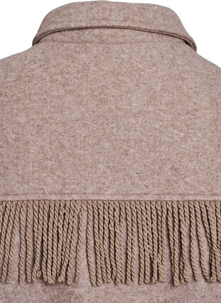 ZizziKorte shirtjas met franjes, Moon Rock Mel., Packshot image number 4