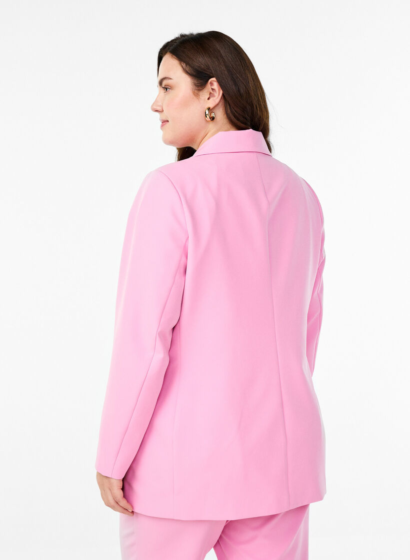 Klassieke blazer met knoopsluiting, Begonia Pink, Model