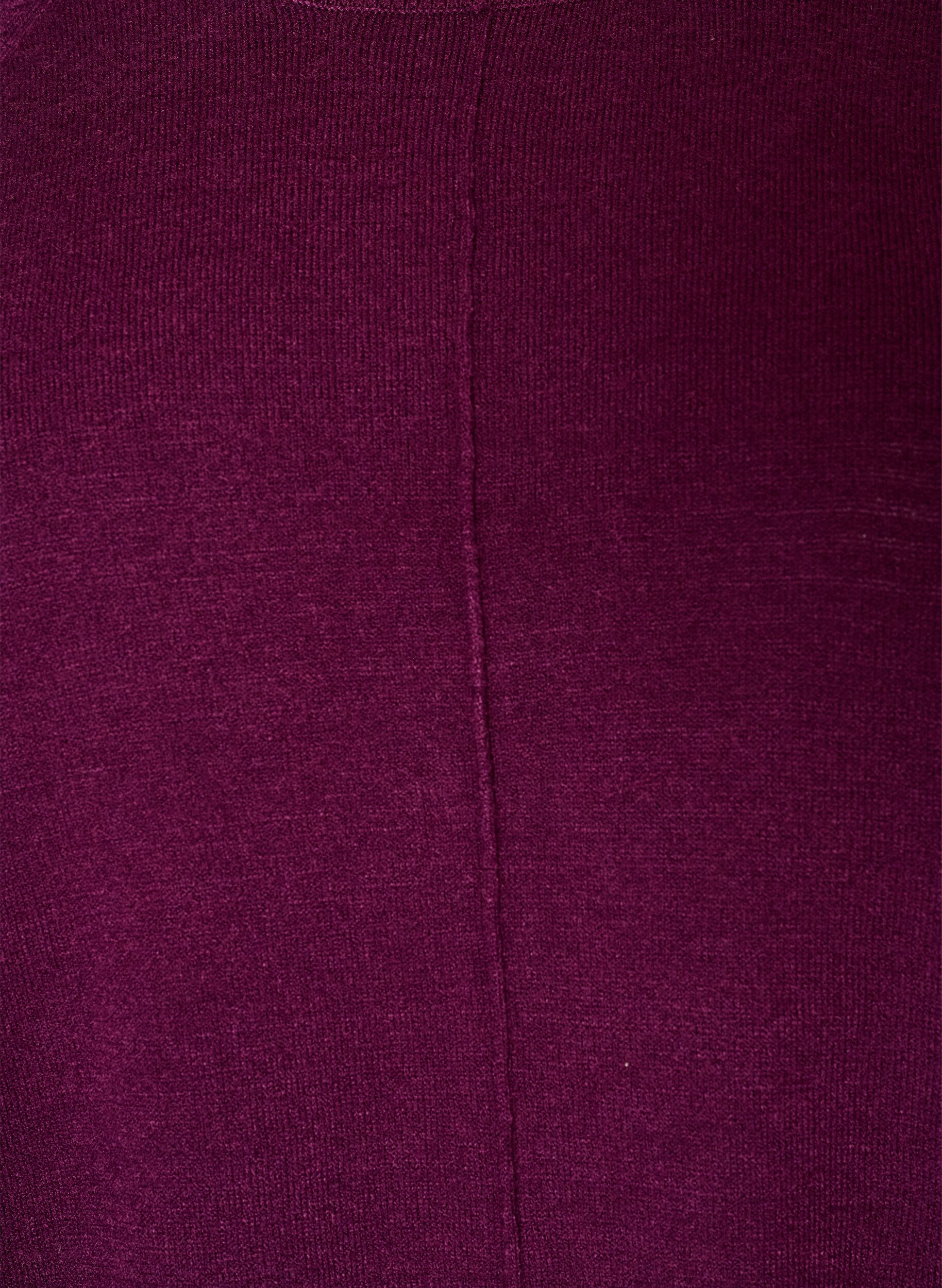 ZizziKorte gebreide jurk met raglanmouwen en een middennaad, Rood, Packshot image number 2