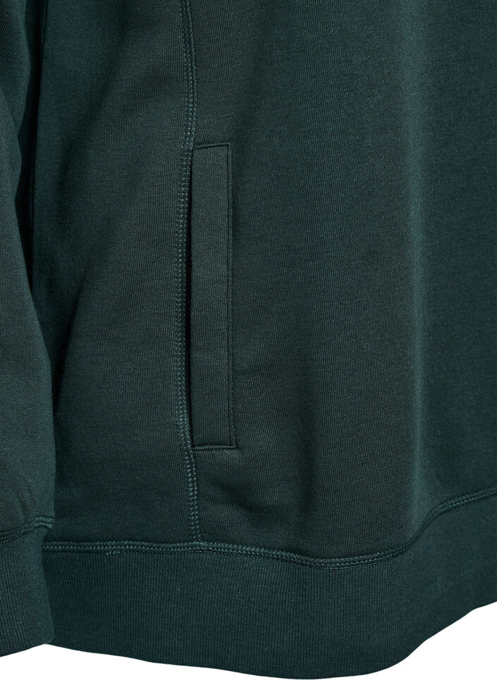FLASH - Sweatshirt met hoge kraag en zakken, Groen, Packshot image number 3