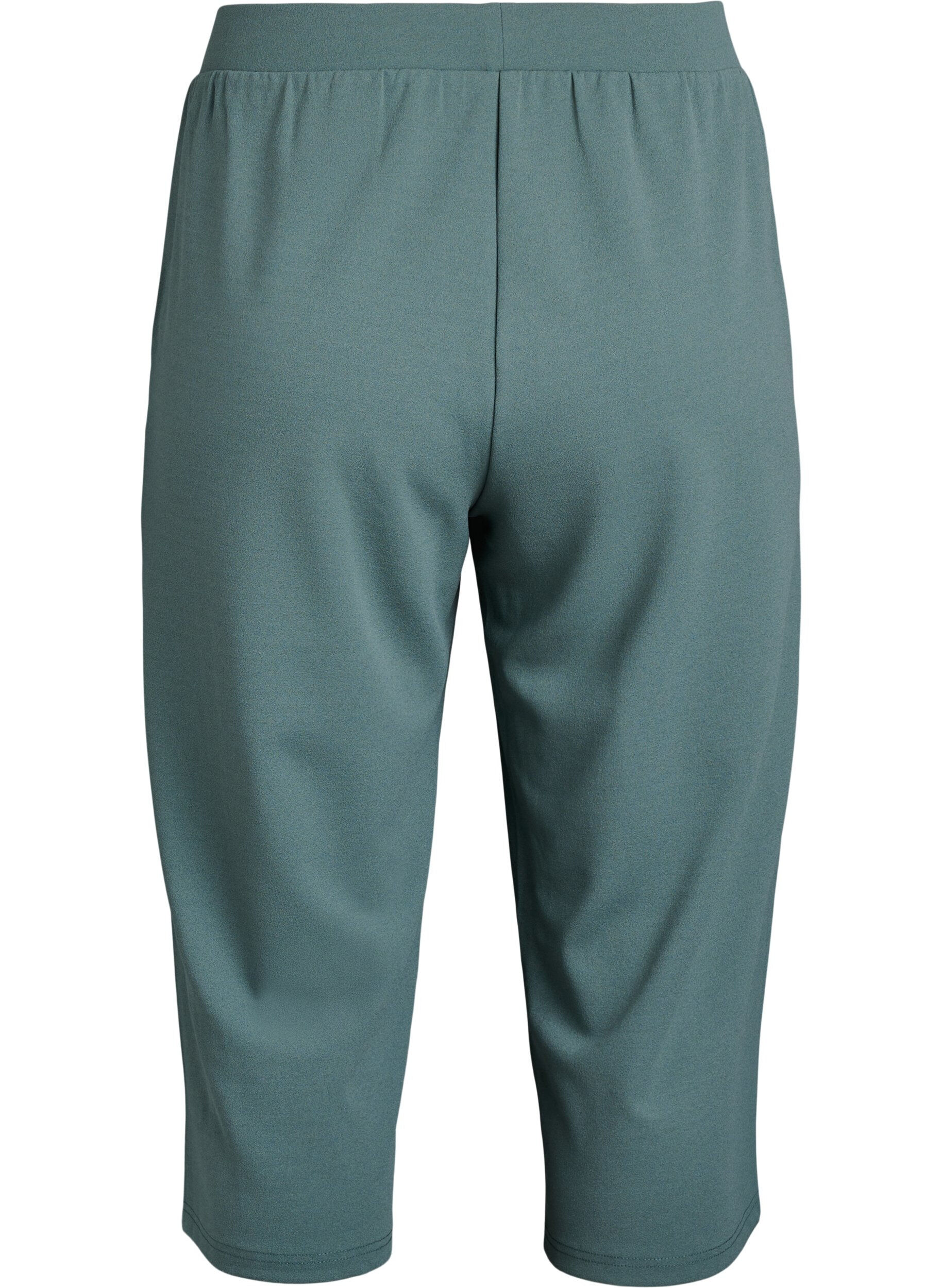 ZizziHoog getailleerde kniebroek met losse pasvorm, Groen, Packshot image number 1