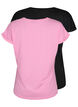 2-pack T-shirts met korte mouwen, Roze, Packshot image number 1