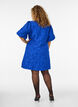 Jacquard jurk met pofmouwen en A-lijn, Blauw, Model image number 2