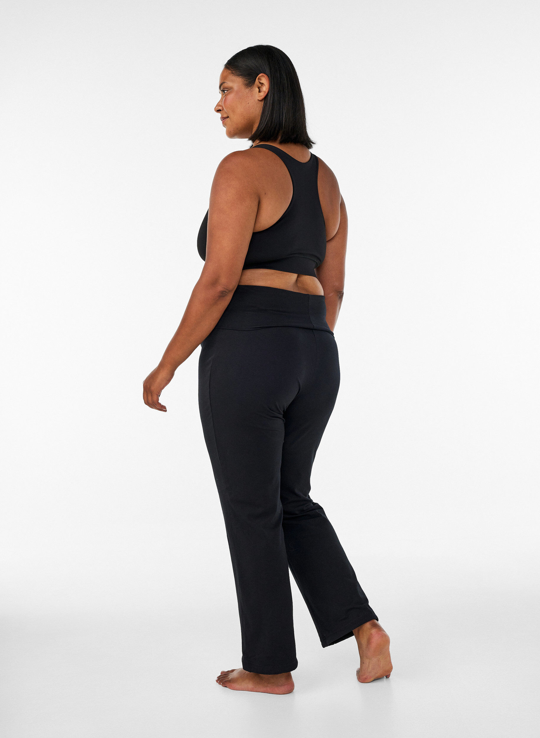 ZizziSportbroek in katoen, Zwart, Model image number 2