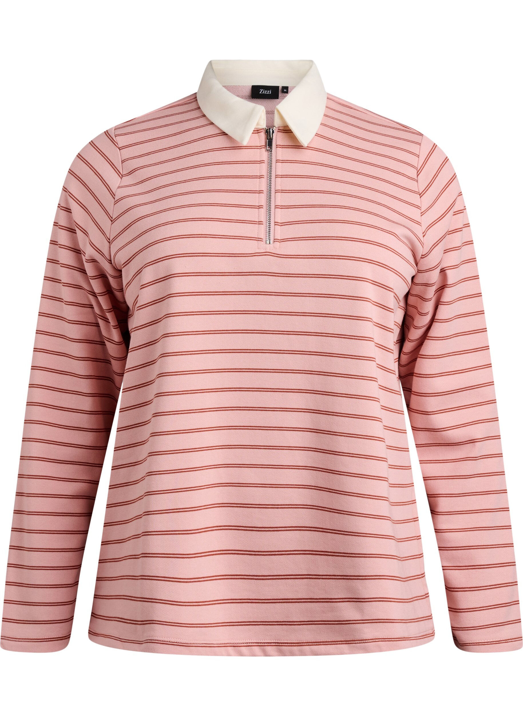 Gestreept poloshirt met ritssluiting