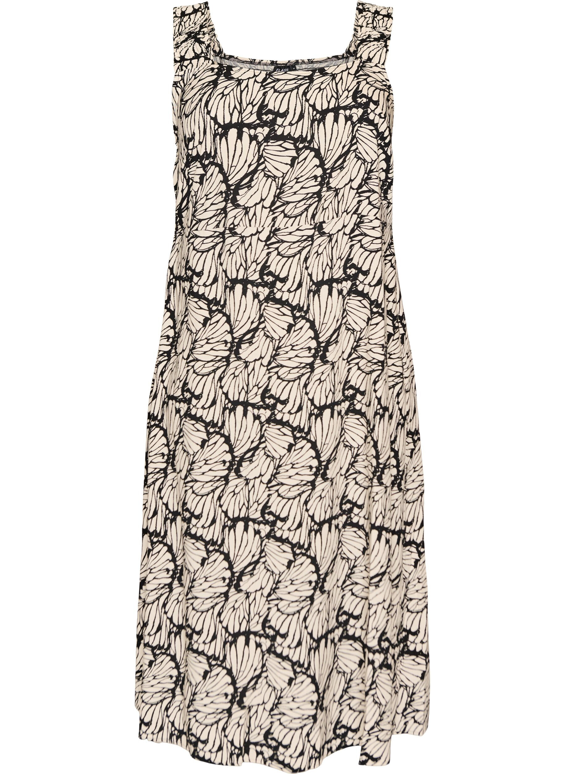 ZizziZomerjurk met brede bandjes, Zwart, Packshot image number 0