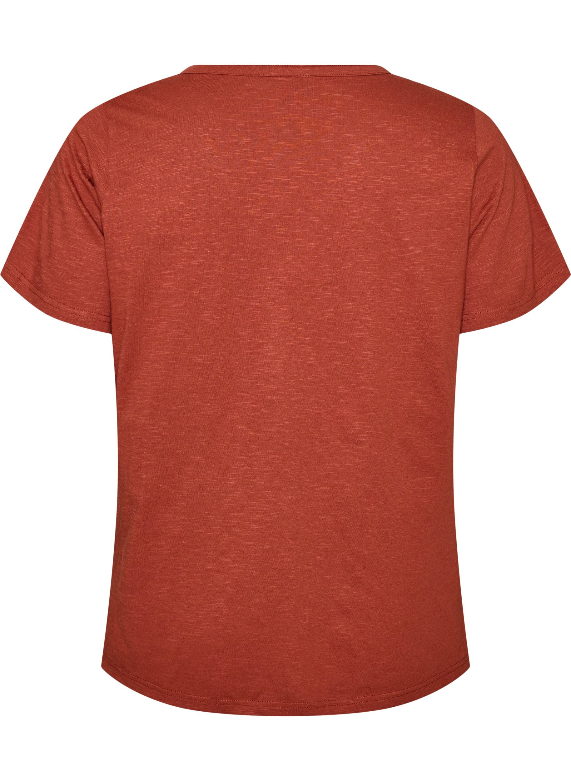 ZizziT-shirt met knoopdetail, Bruin, Packshot image number 1